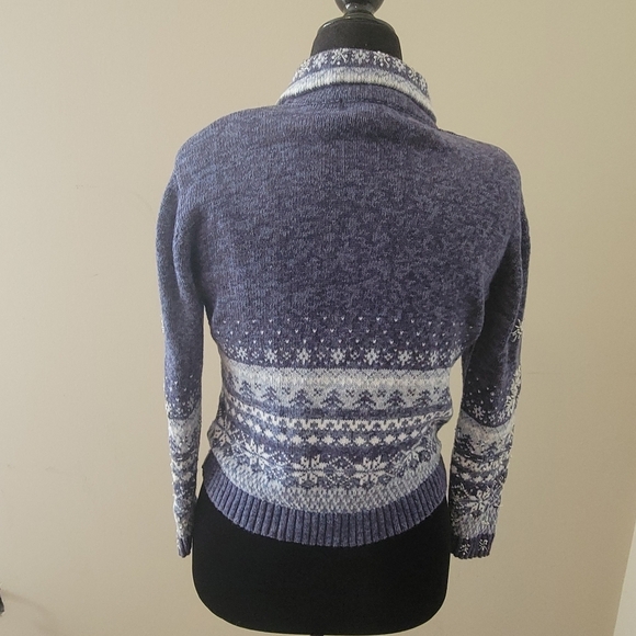 Heirloom Collectibles Zip Up Snowflake Ugly Sweater Size PM - Picture 4 of 11